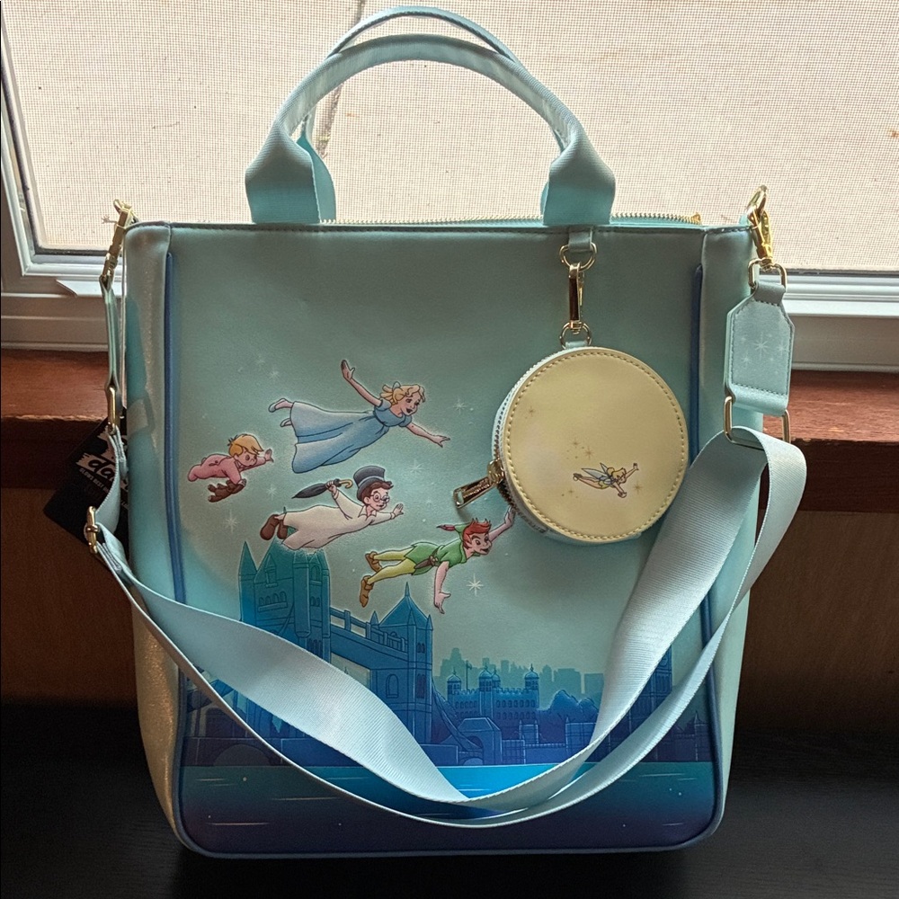 Disney Loungefly Peter Pan tote with coin purse